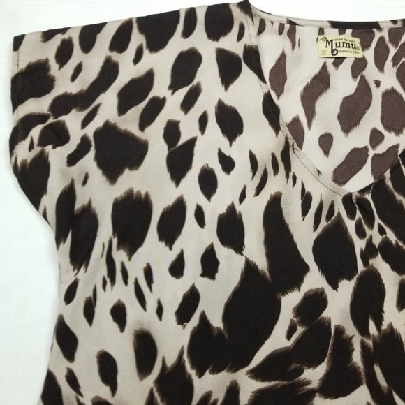 🛍️Show Me Your Mumu Neutral Animal Print Blouse Medium - Picture 5 of 8